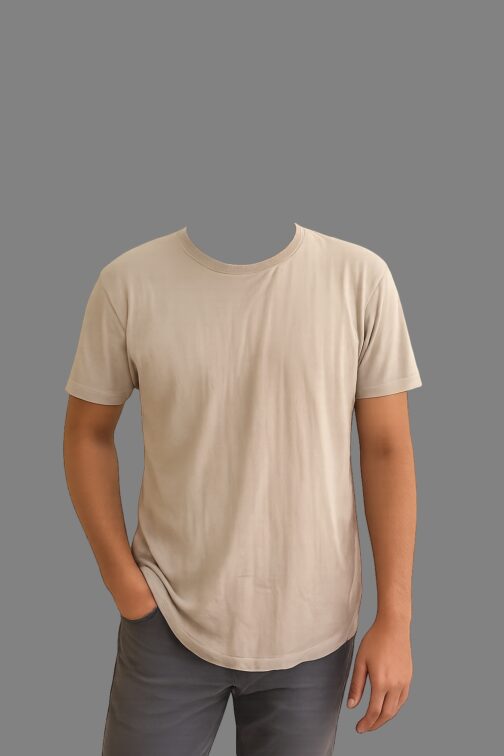 Ultra Thin Zara Plain T-Shirt - Beige