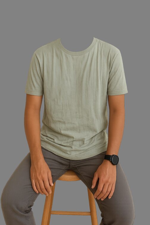 Ultra Thin Zara Plain T-Shirt - Olive - Image 2