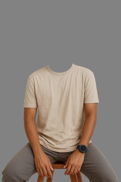 Ultra Thin Zara Plain T-Shirt - Beige - Image 2